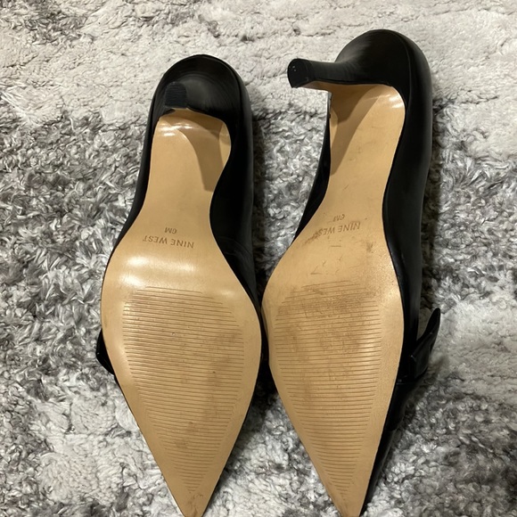 Nine West Black Bow Heels Sz 6 - Picture 7 of 12